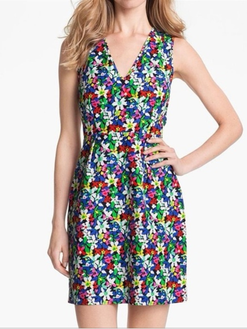 Kate Spade Mira Full In Bloom Floral Silk Blend Sleeveless Sheath Dress Size 10